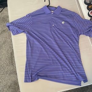 Donald Ross Yellow and Blue striped polo L